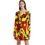 RBY 127 Long Sleeve Velour Skater Dress