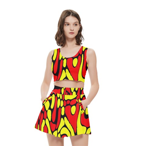 RBY 127 Women s Crop Top Pleated Skater Rave Skirt from ArtsNow.com
