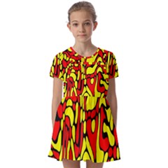 Kids  Short Sleeve Pinafore Style Dress 