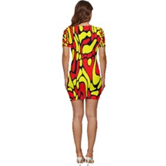 Low Cut Cap Sleeve Mini Dress 