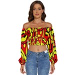 RBY 127 Long Sleeve Crinkled Weave Crop Top