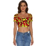RBY 127 Short Sleeve Square Neckline Crop Top 