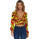 RBY 127 Long Sleeve Deep-V Velour Top