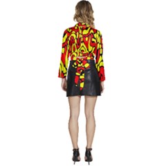 Long Sleeve Tie Back Satin Wrap Top 