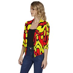 Women s Draped Front 3/4 Sleeve Shawl Collar Jacket 