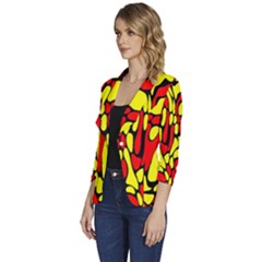 Women s One-Button 3/4 Sleeve Short Jacket 