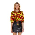 RBY 127 Mid Sleeve Drawstring Hem Top