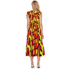 V-Neck Drawstring Shoulder Sleeveless Maxi Dress 