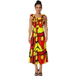 RBY 127 Tie-Strap Tiered Midi Chiffon Dress