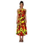 RBY 127 Sleeveless Cross Front Cocktail Midi Chiffon Dress