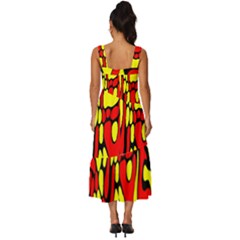 Square Neckline Tiered Midi Dress 