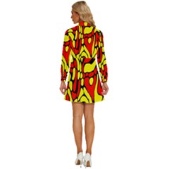Women s Long Sleeve Bow Deco Button Up Dress 