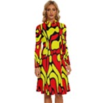 RBY 127 Long Sleeve Shirt Collar A-Line Dress