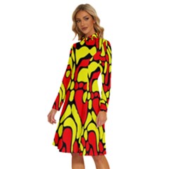 Long Sleeve Shirt Collar A-Line Dress 