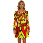 RBY 127 Long Sleeve Wide Neck Velvet Dress