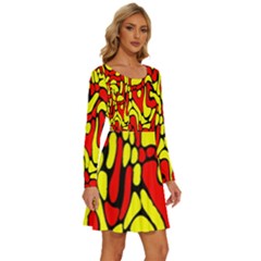 Long Sleeve Wide Neck Velvet Dress 