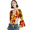 Trumpet Sleeve Cropped Top 