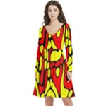 RBY 127 Long Sleeve V-neck skater dress with Pockets