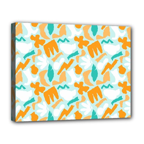 Design Pattern Seamless Tropical Canvas 14  x 11  (Stretched) from ArtsNow.com
