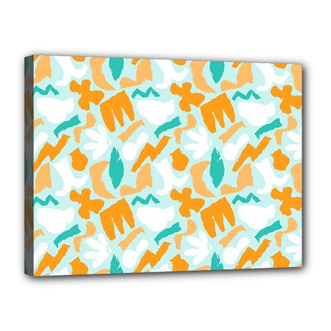 Design Pattern Seamless Tropical Canvas 16  x 12  (Stretched) from ArtsNow.com
