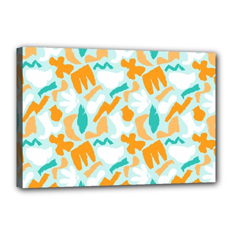 Design Pattern Seamless Tropical Canvas 18  x 12  (Stretched) from ArtsNow.com