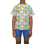 Design Pattern Seamless Tropical Kids  Short Sleeve Swimwear