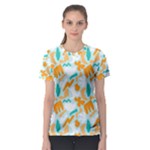 Design Pattern Seamless Tropical Women s Sport Mesh T-Shirt