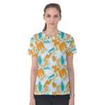 Design Pattern Seamless Tropical Women s Cotton T-Shirt