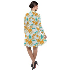 Long Sleeve Chiffon Shirt Dress 