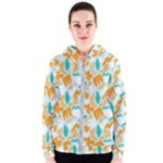 Design Pattern Seamless Tropical Women s Zipper Hoodie
