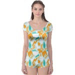 Design Pattern Seamless Tropical Boyleg Leotard 