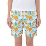 Design Pattern Seamless Tropical Women s Basketball Shorts