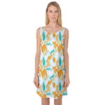 Design Pattern Seamless Tropical Sleeveless Satin Nightdress