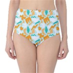 Design Pattern Seamless Tropical Classic High-Waist Bikini Bottoms