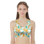 Design Pattern Seamless Tropical Sports Bra with Border