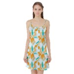 Design Pattern Seamless Tropical Satin Night Slip