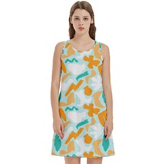 Round Neck Sleeve Casual Dress With Pockets 