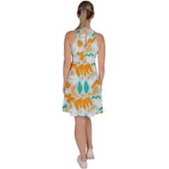 Sleeveless Halter Neck A-Line Dress 