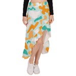 Design Pattern Seamless Tropical Asymmetrical Ruffle Hem Skirt 