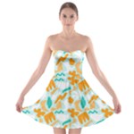 Design Pattern Seamless Tropical Strapless Bra Top Dress
