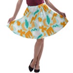 Design Pattern Seamless Tropical A-line Skater Skirt