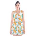 Design Pattern Seamless Tropical Scoop Neck Skater Dress