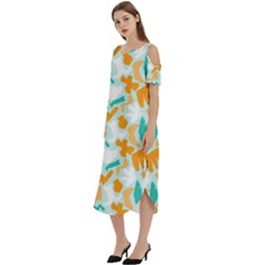 Cold Shoulder Loose Fit Dress With Pockets 
