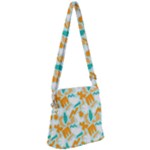 Design Pattern Seamless Tropical Zipper Messenger Bag