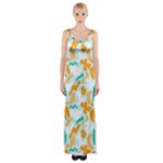 Design Pattern Seamless Tropical Thigh Split Maxi Dress