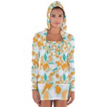 Design Pattern Seamless Tropical Long Sleeve Hooded T-shirt
