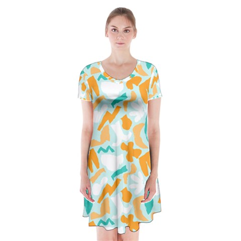 Design Pattern Seamless Tropical Short Sleeve V