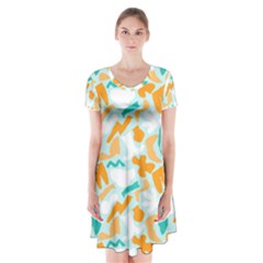 Design Pattern Seamless Tropical Short Sleeve V