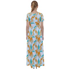 High Waist Short Sleeve Maxi Dress 