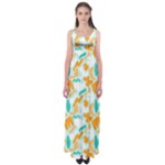 Design Pattern Seamless Tropical Empire Waist Maxi Dress